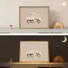 Kiepwagen - Auto - Beige Light Box met batterij (Wandlamp kind) middel -sfeer3_kind