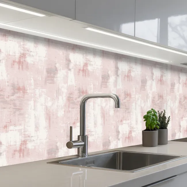 Kitchen splashback - Brush stripes - Faded - Pink
