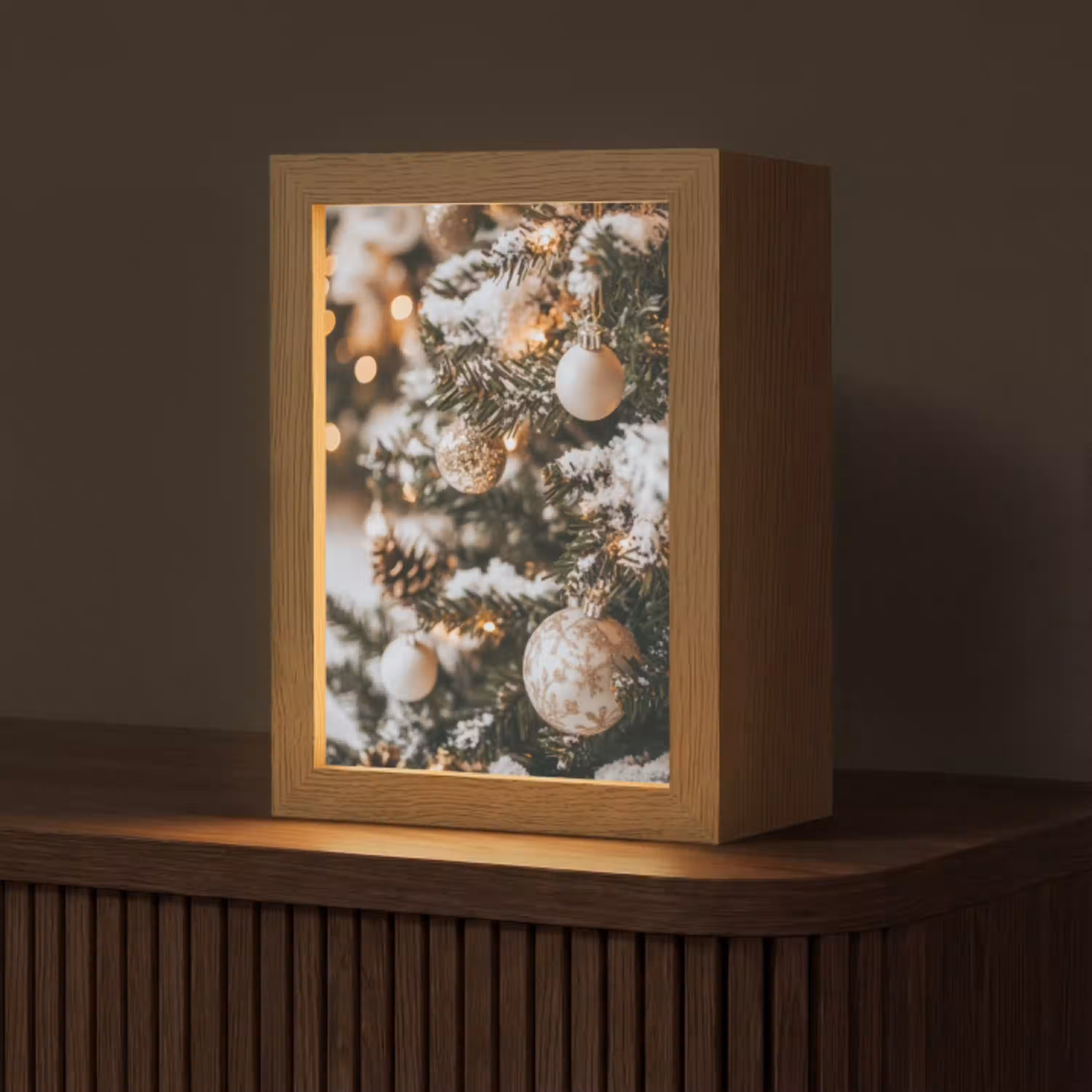 Kerst - Kerstboom - Winter - Binnen - Sneeuw Light Box met kabel (Tafellamp) klein -z3d_website