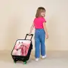Pastel roze paard Kinderkoffer - Zwart klein -sfeer1