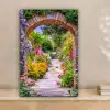 Doorkijk - Bloemen - Pad - Natuur canvas 2cm klein -sfeer1