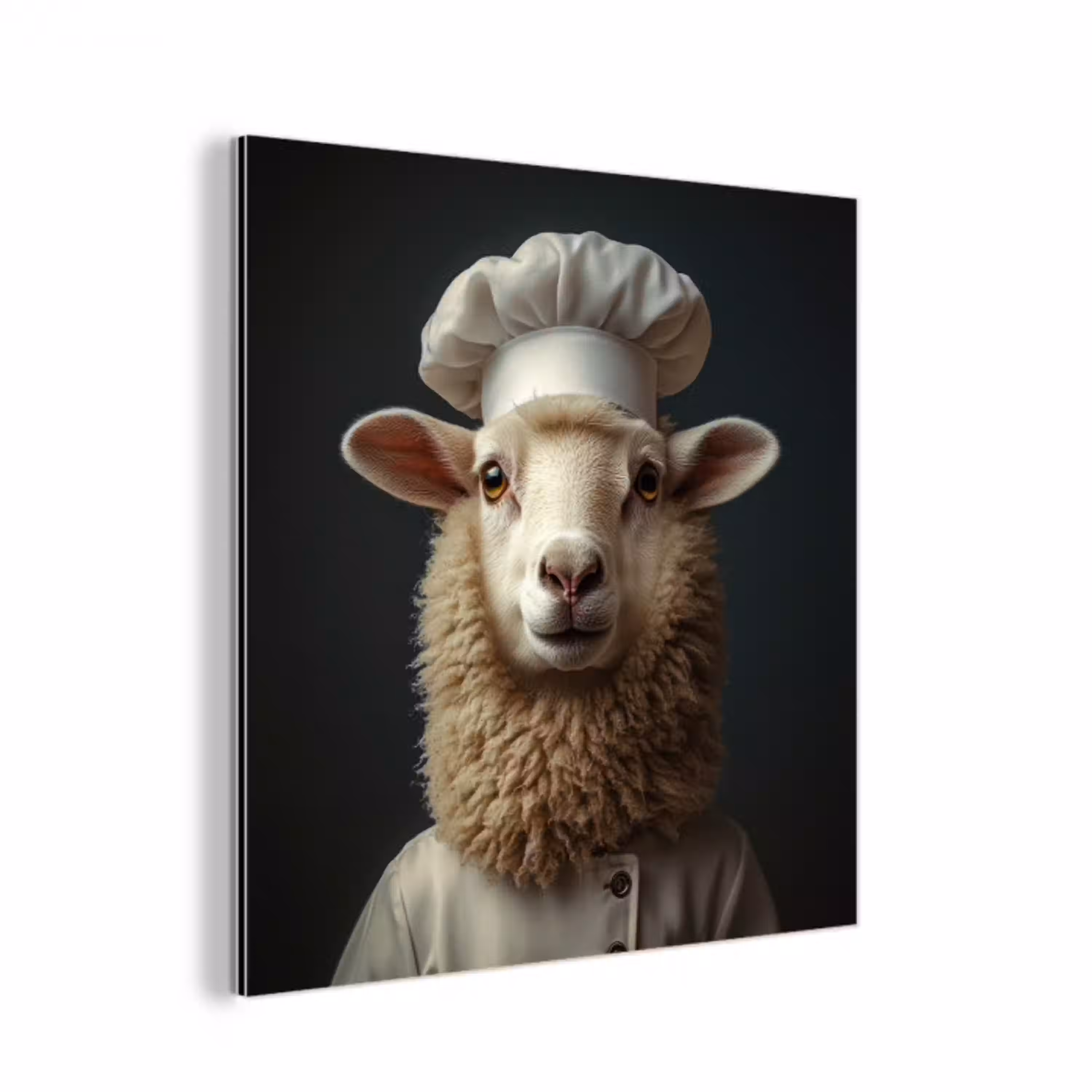 Schaap - Wol - Kok aluminium wit klein -3d
