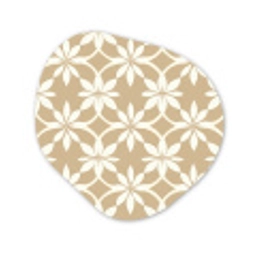Bloemen - Patroon - Beige Wandcirkel Organisch Forex 3mm klein 629 -3d
