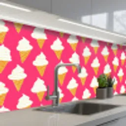 Softijs - Horentje - Roze keuken achterwand 2 middel 871 -3d_schuin