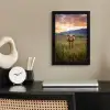 Longhorn - Landschap - Zonsondergang fotolijst zwart zonder passe partout klein -sfeer1