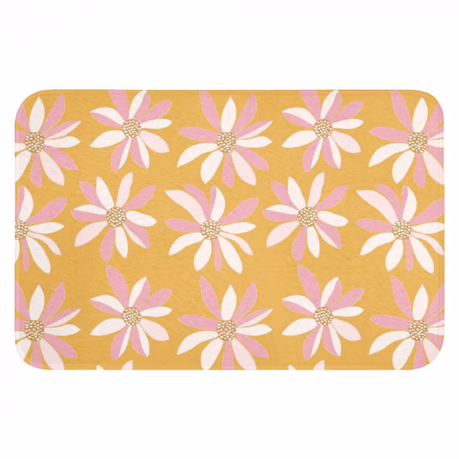 Badematte - Blumen - Modern - Gelb
