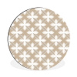 Patroon - Symmetrisch - Beige Wandcirkel aluminium klein 190 -3d