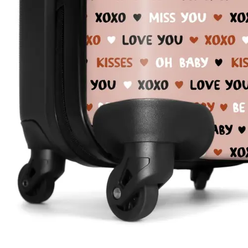 Liefdeswoorden op lichtroze NBS - Handbagage koffer - Volwassenen Unisex middel -wiel