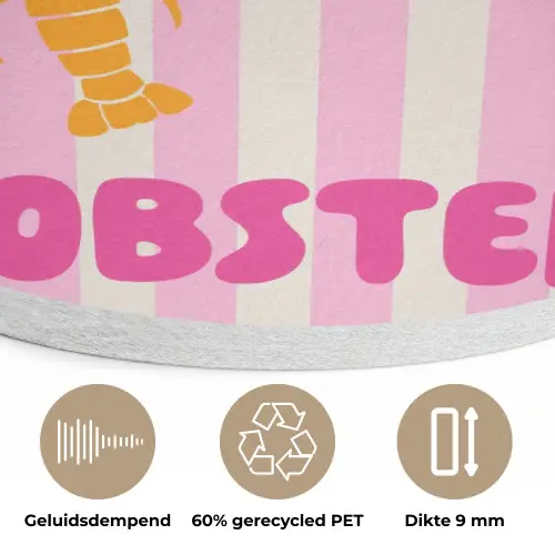 Lobster - Love - Valentijn Akoestische PET Vilt - Rond klein -closeup_NL