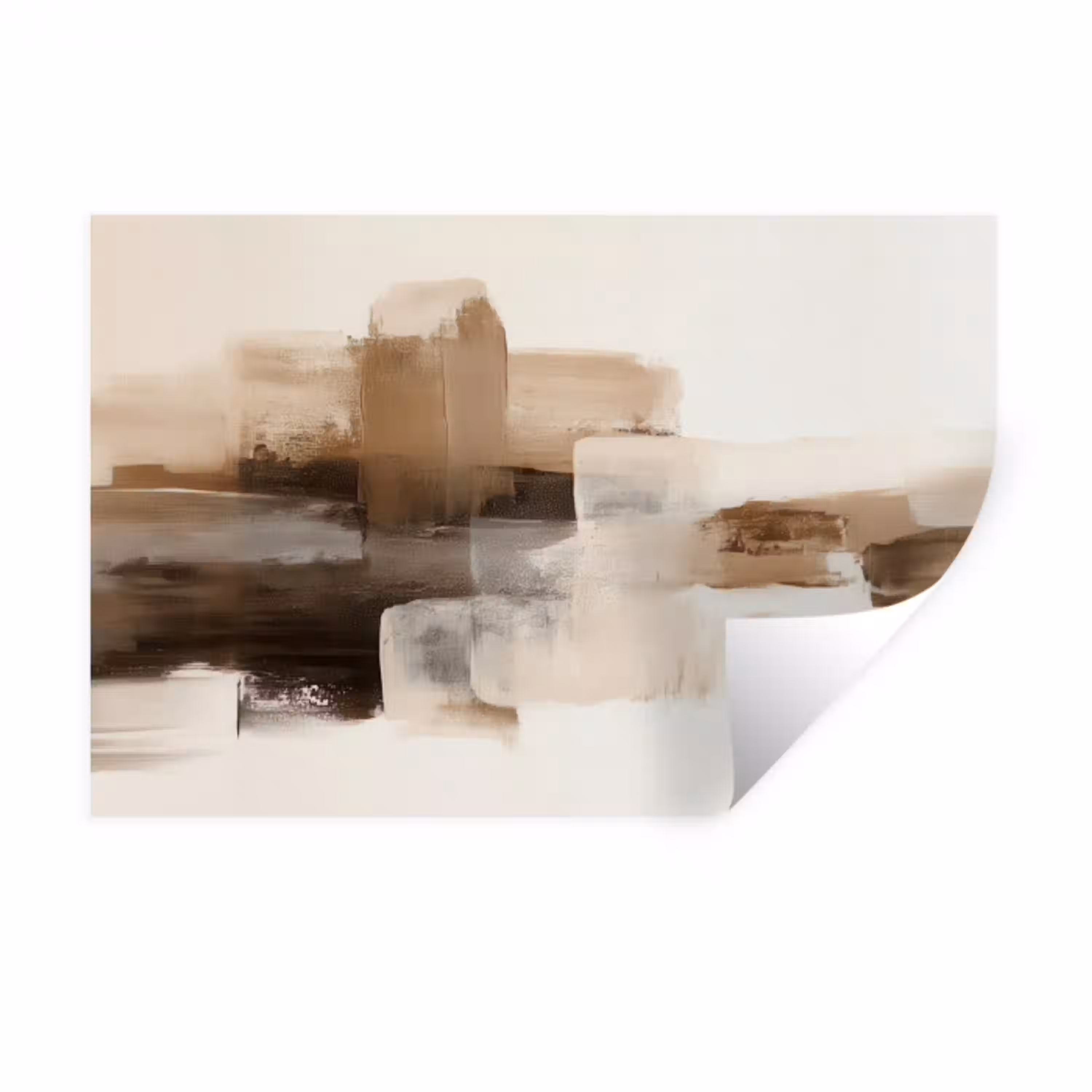 Penseelstreken - Abstract landschap - Rust Muursticker klein -3d
