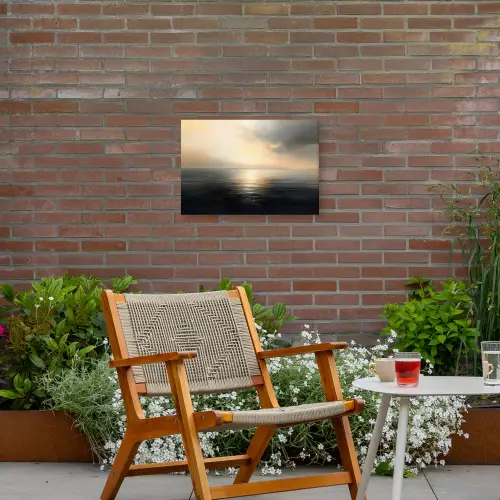 Zon - Horizon - Zee Tuinposter op houten frame 2 cm dik klein -sfeer3