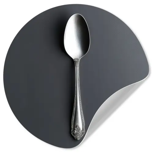 Zilver - Metaal - Lepel Wandcirkel behangsticker klein -3d
