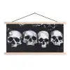 Schedels - Zwart - Contrast textielposter latten blank klein -3d