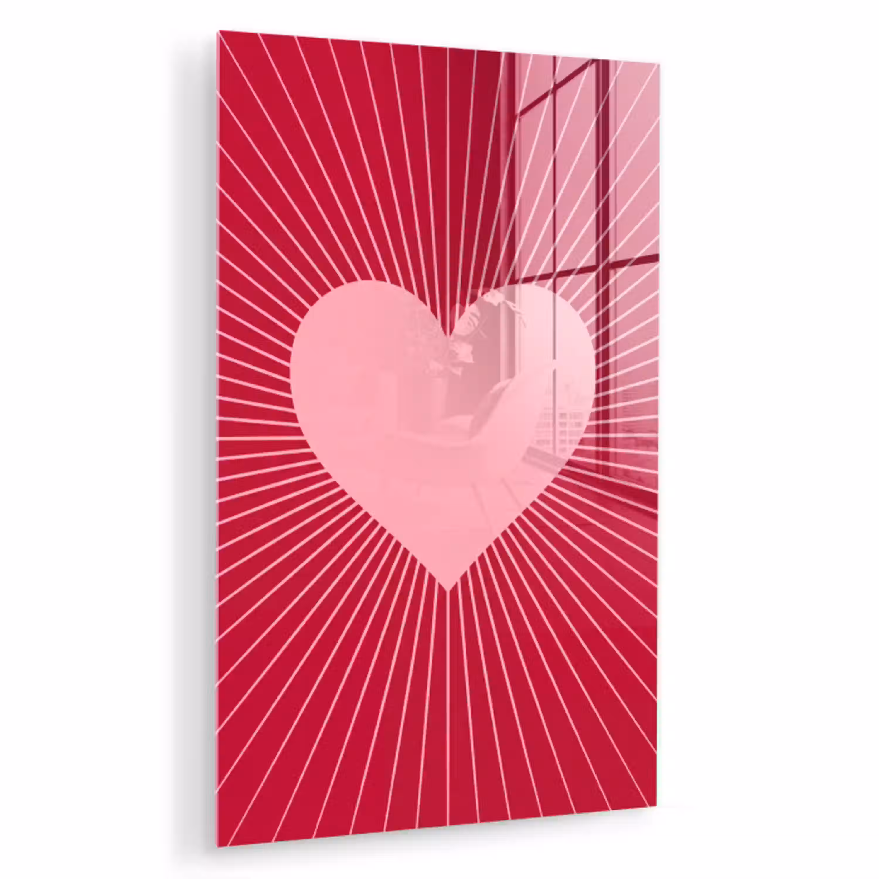 Hart - Stralen - Liefde - Abstract - Roze plexiglas 5mm klein -zzzproduct_nieuw
