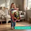 Bruin paard tussen de bloemen Kinderkoffer - Roze klein -sfeer2_NL