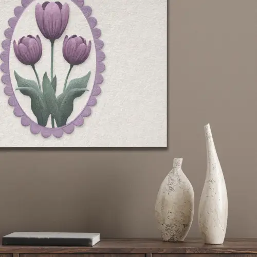 Tulpen - Paars - Lijst - Bladeren PET vilt klein -sfeer6_closeup
