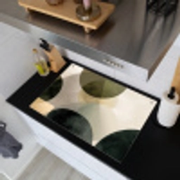 Vlakken - Abstract - Beige - Cirkels Inductie beschemer met haakjes klein -sfeer1