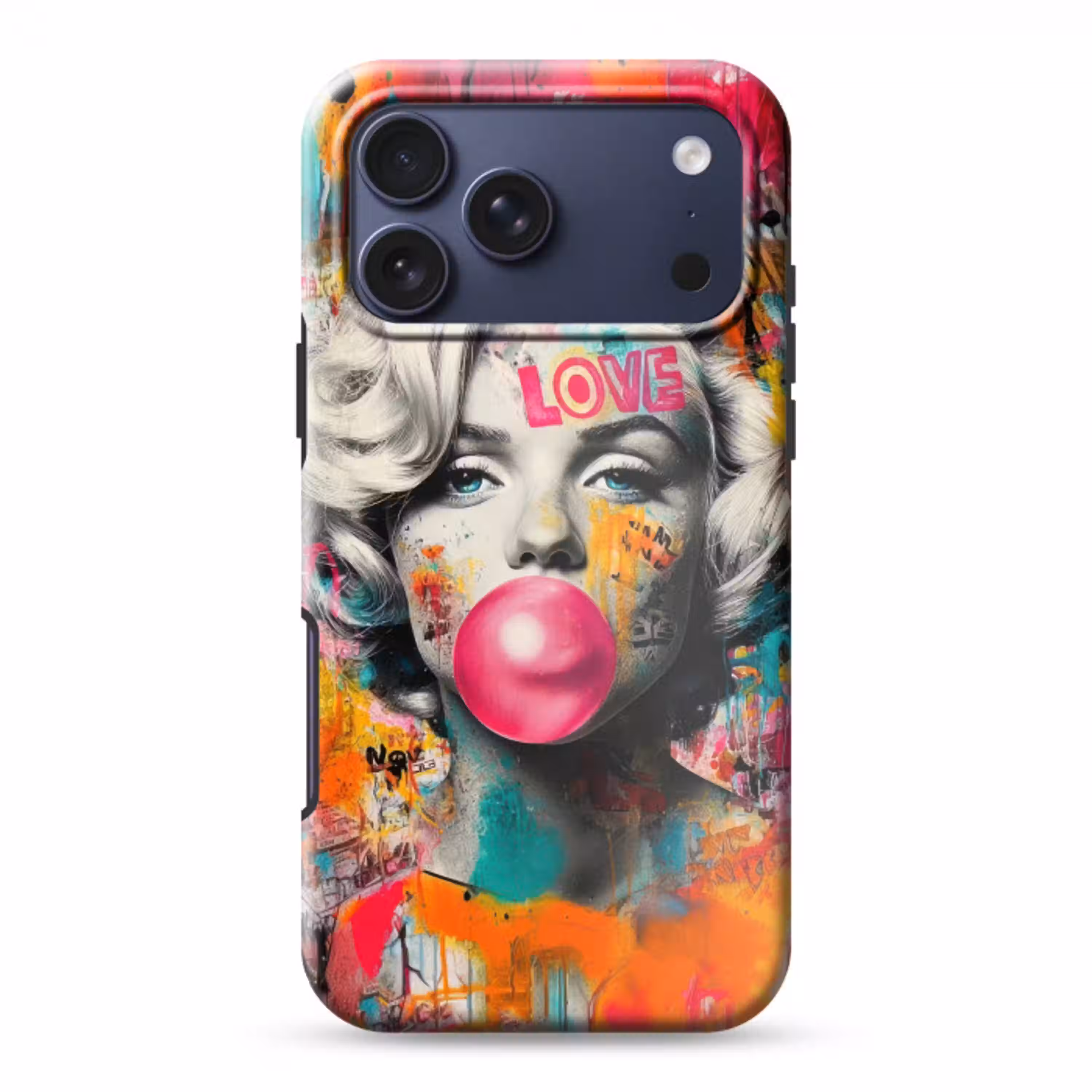 Vrouw - Kauwgom - Graffiti - Neonkleuren Toughcase MagSafe Apple iPhone 17 Pro Max klein -3d