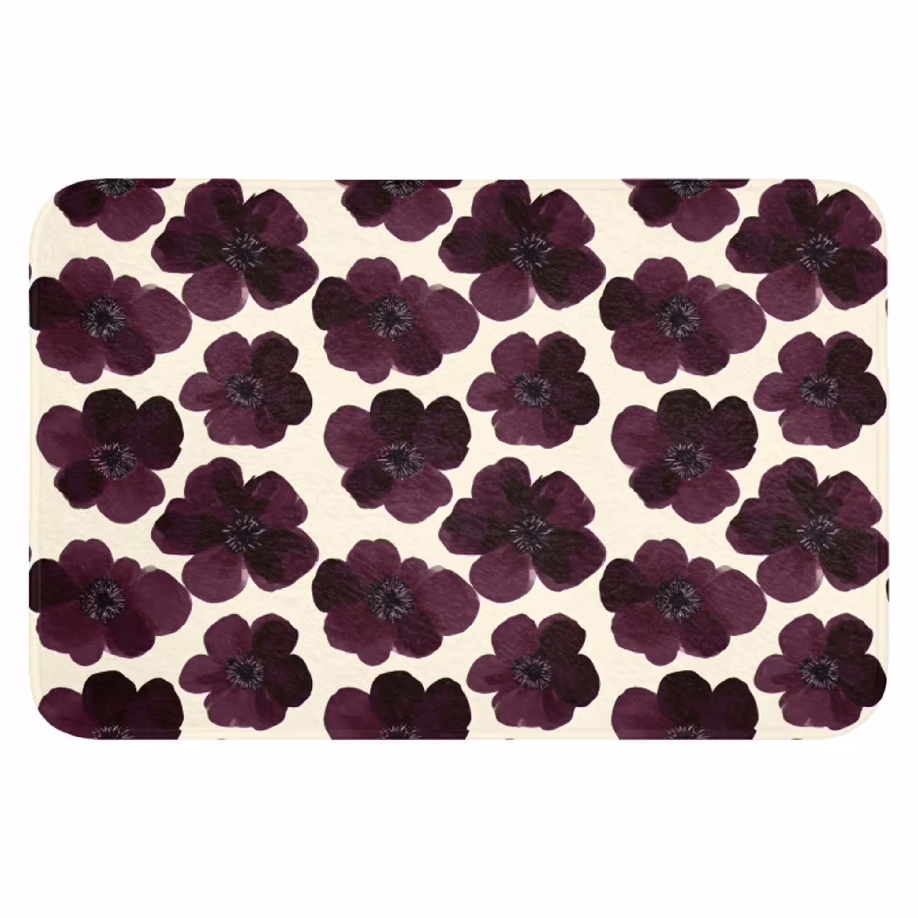 Bloemen - Aquarel - Paars Badmat klein 997 -3d
