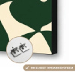 Groen - Organische vlakken - Crème Textielframe zwart klein 947 -USP_ophangsysteemNL