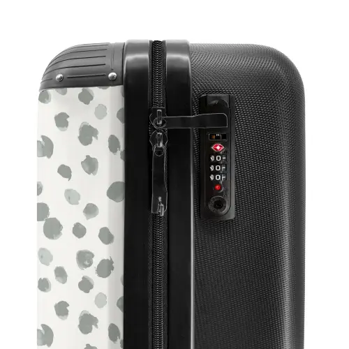 Grijze verfspatten op een gebroken wit NBS - Handbagage koffer - Kinderen Unisex middel -slot