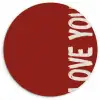 Schuin - Loveyou - Rood Wandcirkel plexiglas klein -3d