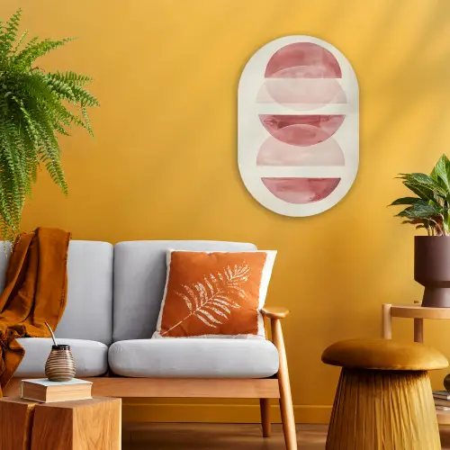 Minimalistisch - Cirkels - Roze Wandcirkel Ovaal Forex klein -sfeer4