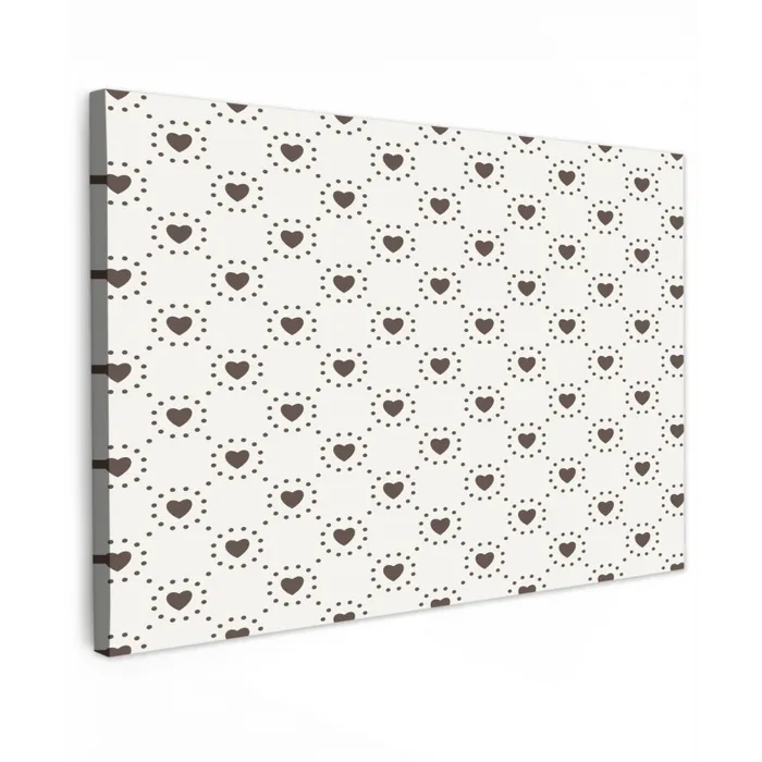 Stippen - Hart - Patroon Tuinposter op houten frame 2 cm dik klein 845 -3d