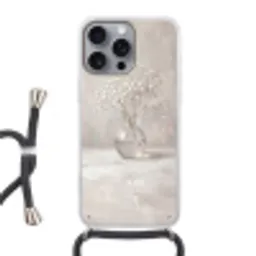 Gipskruid - Vaas - Wit Hoesje iPhone 16 Pro Max met koord klein -3d