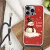 Sneeuwpret - Winter - Sneeuwpop Hoesje iPhone 16 Pro Max met koord klein -sfeer4
