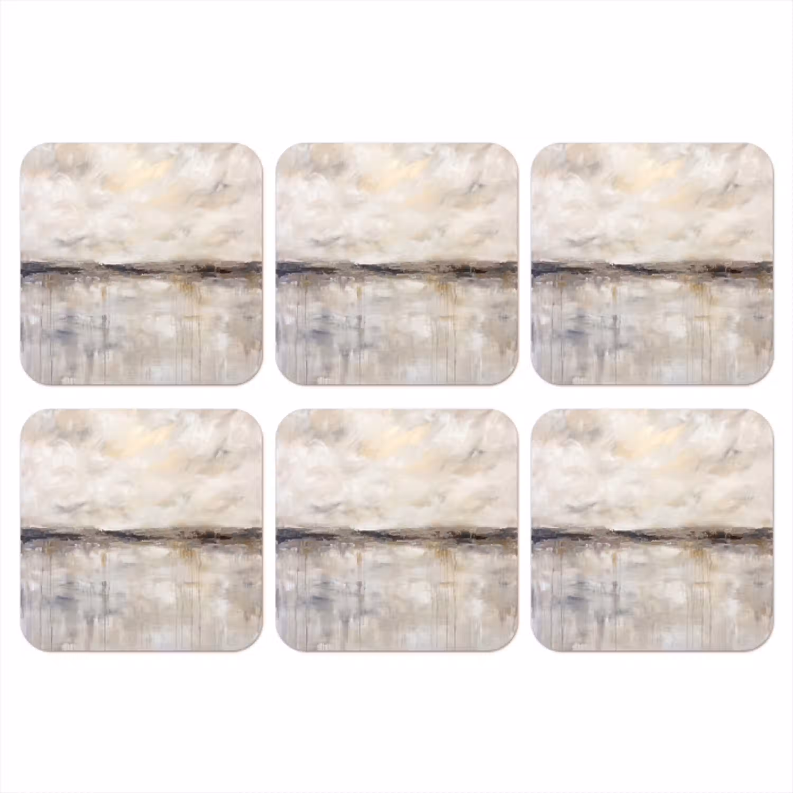 Landschap - Horizon - Natuur - Abstract - Neutraal onderzetter kurk middel -3d