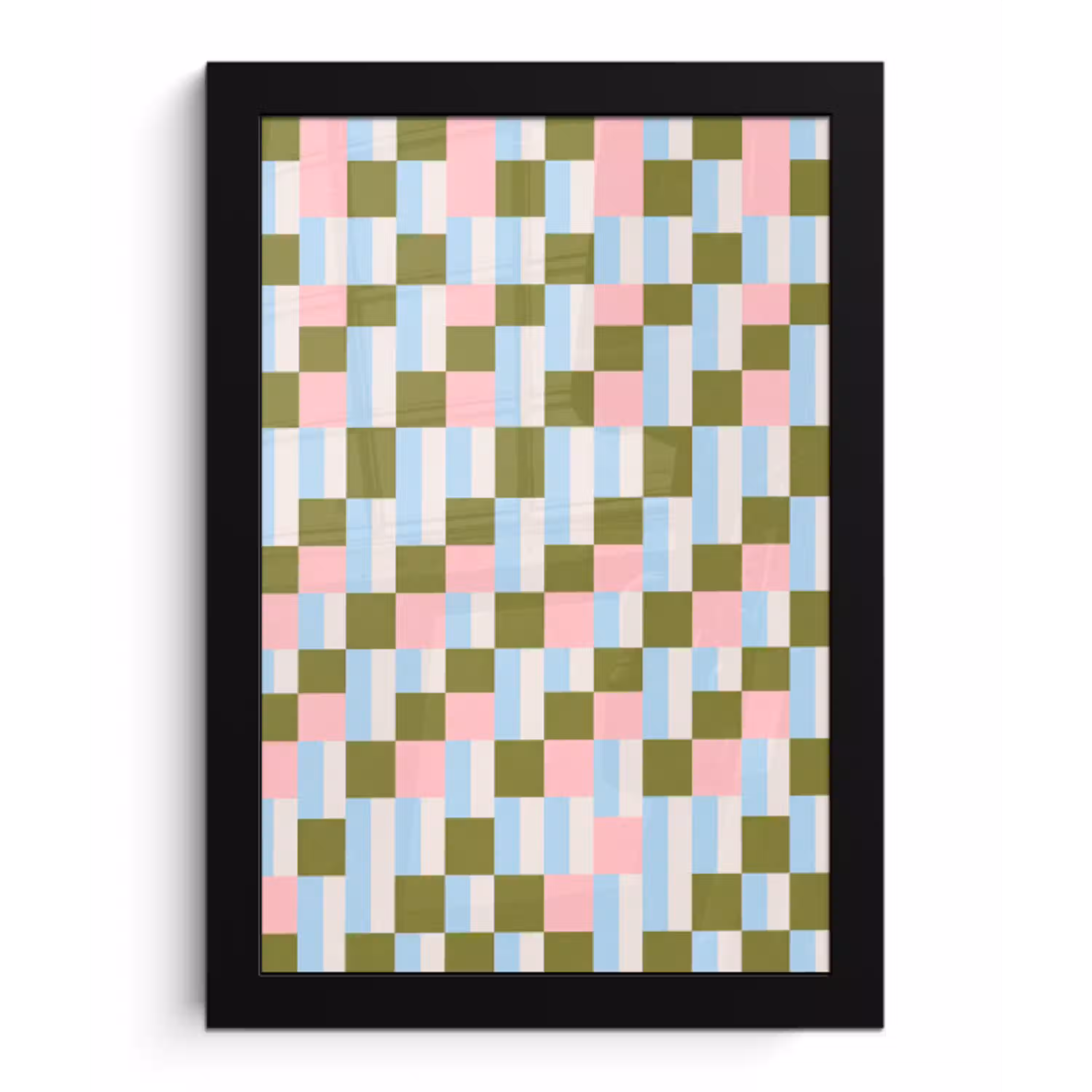 Patroon - Geometrisch - Abstract - Kleurrijk - Modern fotolijst zwart zonder passe partout klein -3d