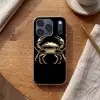Goud - Krab - Dieren - Zwart Telefoonhoesje iPhone 17 Pro klein -sfeer1