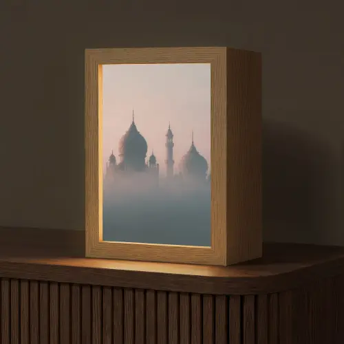 Moskee - Minaretten - mist - Islamitisch Light Box met kabel (Tafellamp) klein -z3d_website