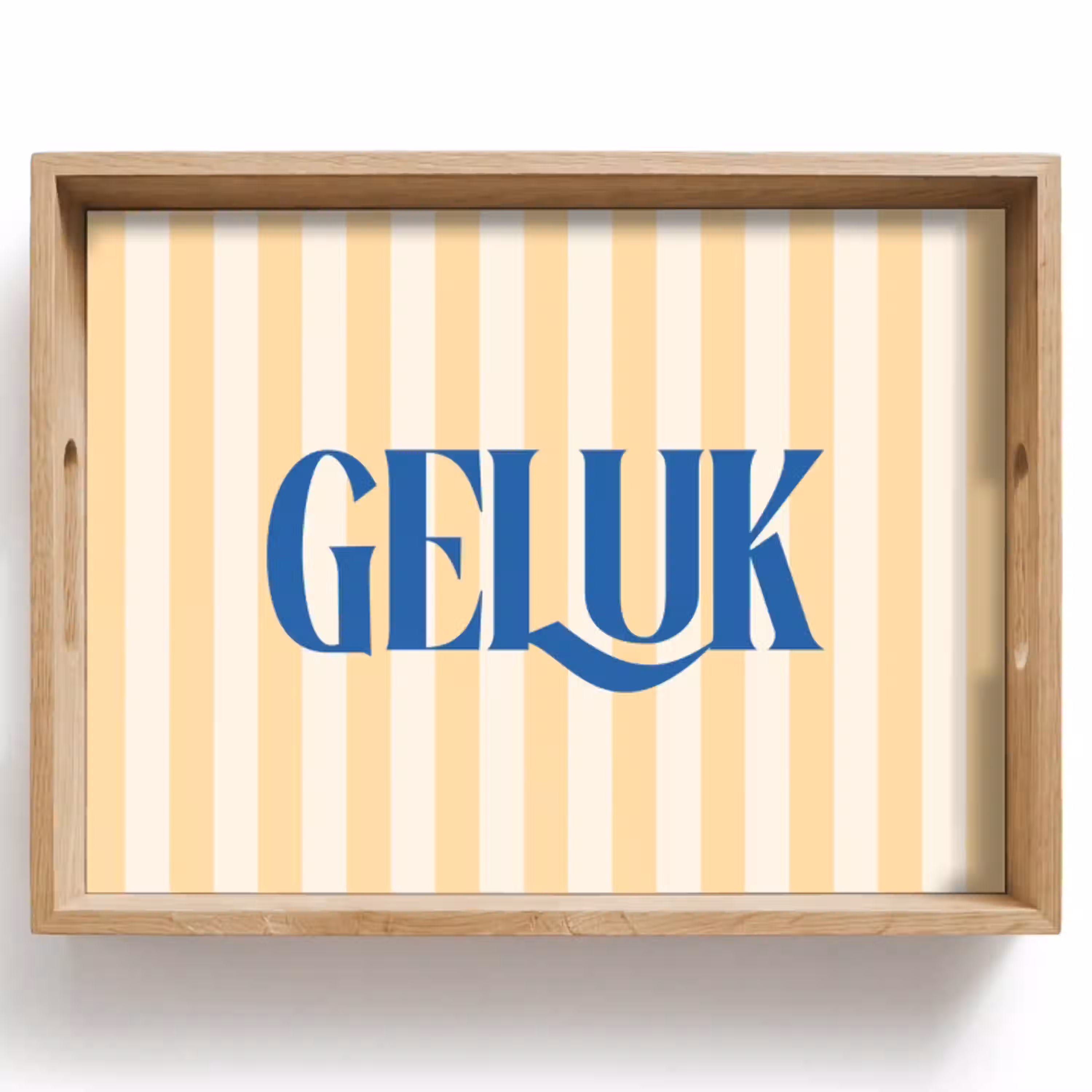 Blauw - Geel - Strepen - Geluk Dienblad Rechthoek middel -z3d_shopping