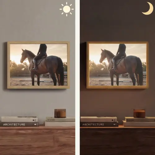 Harmonie - Ruiter - Zon Light Box met batterij (Wandlamp) middel -sfeer3