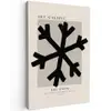 Sneeuwvlok - Kerstmis - Zwart - Feestdagen Tuinposter op houten frame 2 cm dik klein -3d