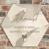 Beige organisch - Sierlijk Naambord Hexagon klein -sfeer2