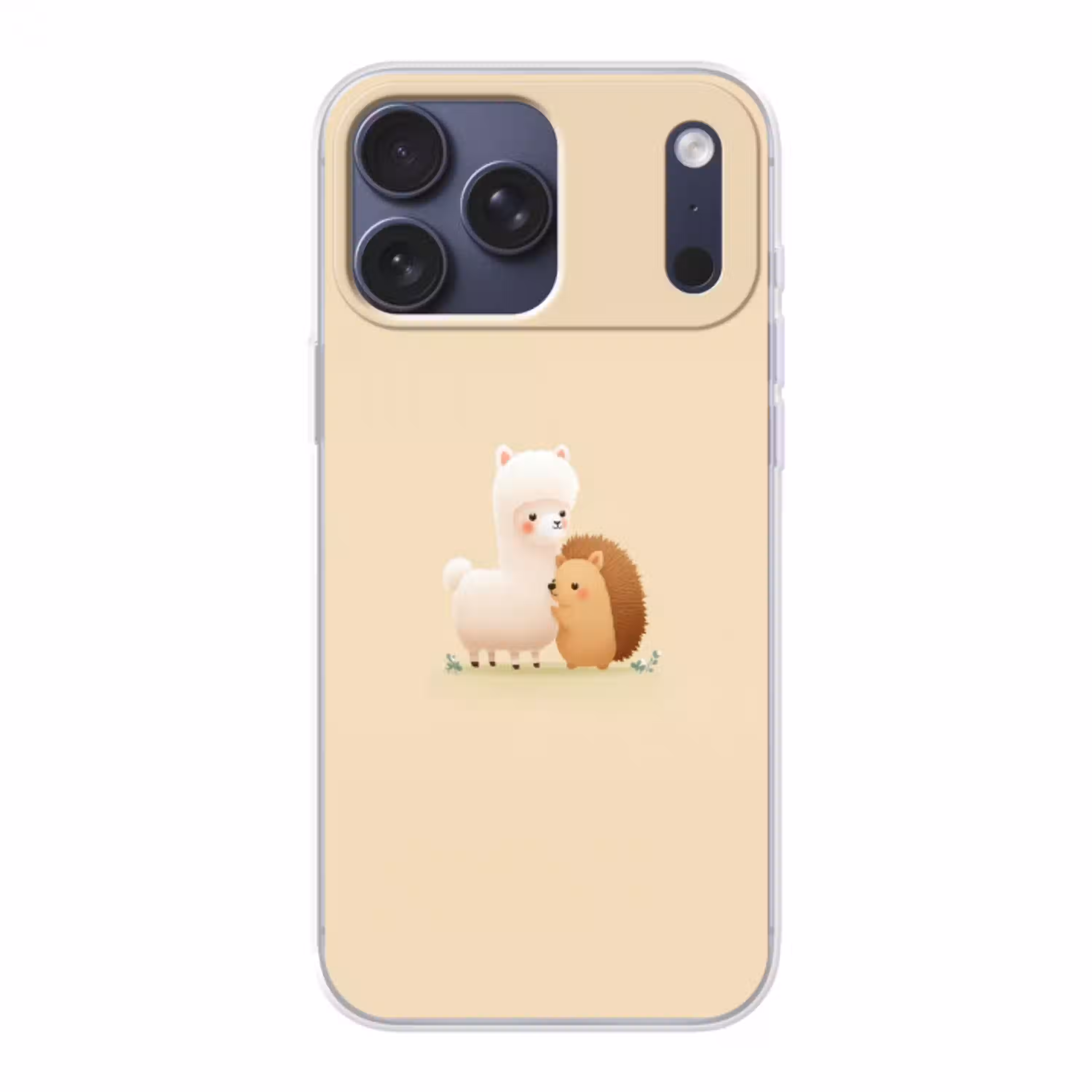 Alpaca - Egel - Bruin - Knuffelen Telefoonhoesje iPhone 17 Pro Max klein -3d