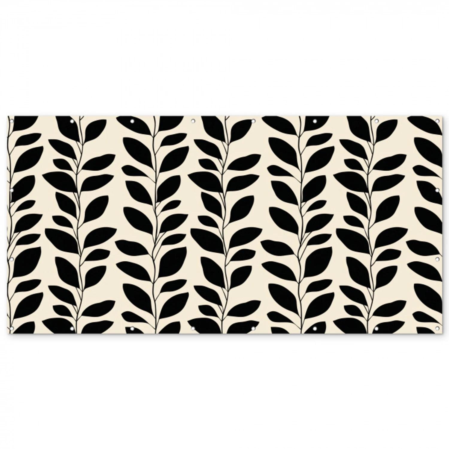 Botanisch - Dessin - Zwart - Beige Balkonbeschermer Duitsland klein 596 -zz_3d