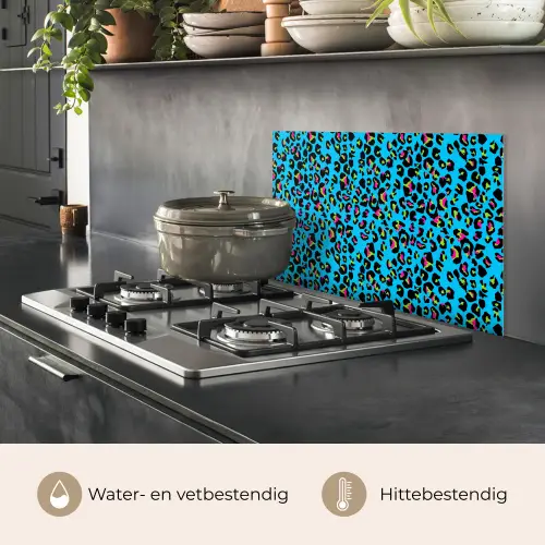 Panter - Blauw - Neon keuken achterwand spatscherm klein 900 -usp_NL