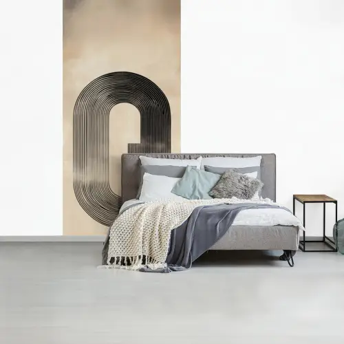 Boog -  Strepen - Minimalistisch - Zwart fotobehang vinyl groot -slaapkamer