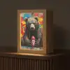 Graffiti - Beer - Dier - Muur - Street art Light Box met kabel (Tafellamp) klein -z3d_website