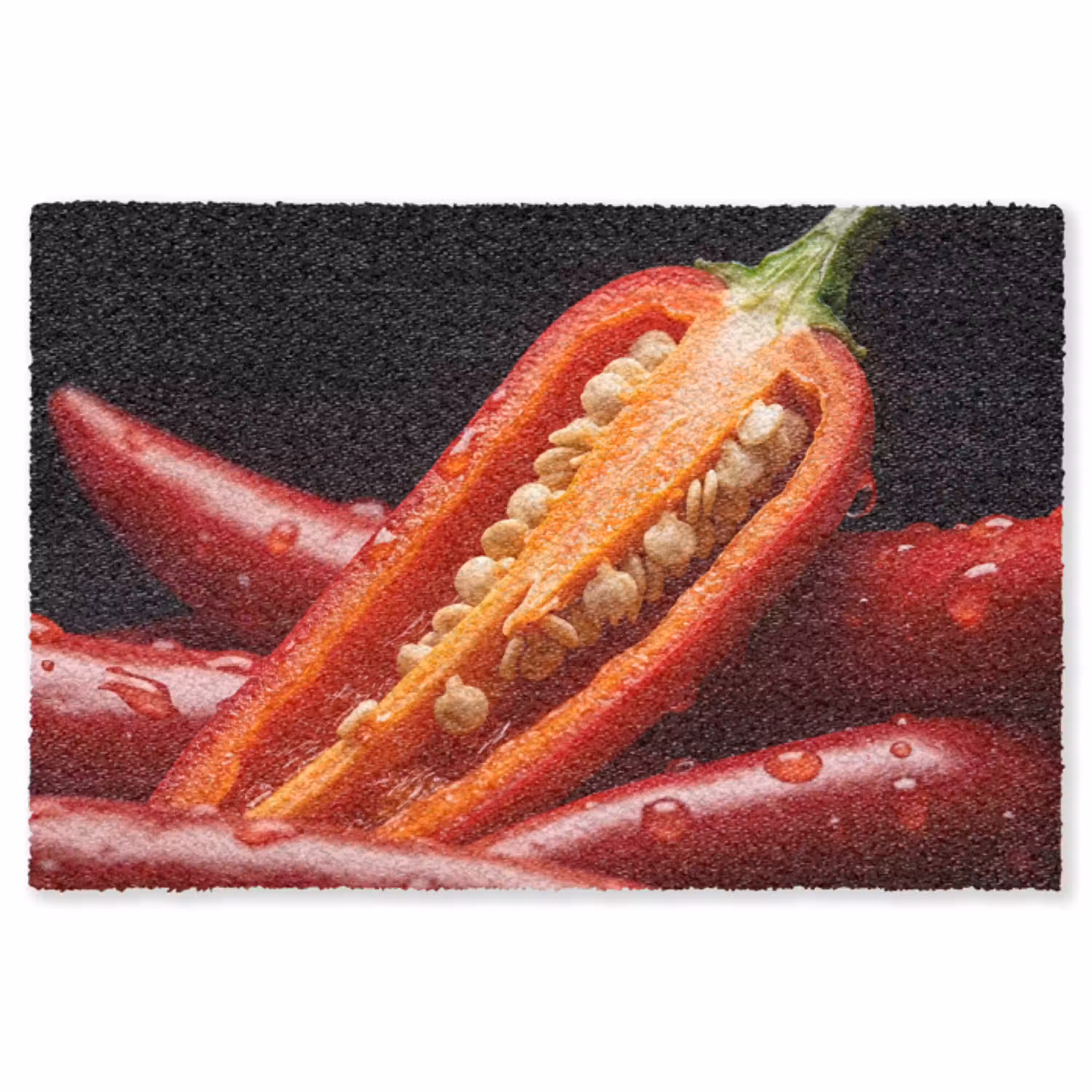 Chilipeper - Rood - Eten Vloerkleed Rechthoek klein -3d