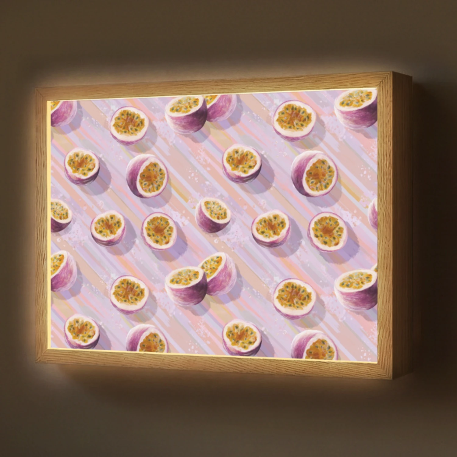 Passievrucht - Tropisch - Paars Light Box met batterij (Wandlamp) middel 907 -z3d_website