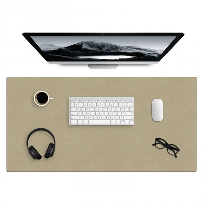 Desk Mat - Sand color - Granular texture - Concrete