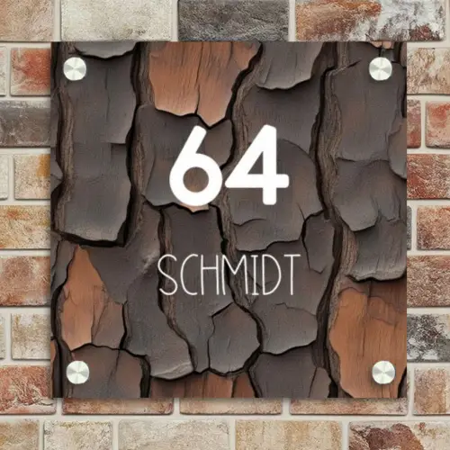 Boomschors - Modern Naambord Vierkant klein -sfeer2