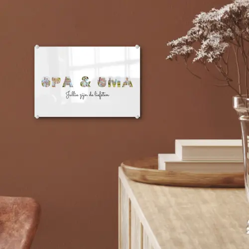 Opa & Oma - Lettercollage plexiglas 5mm klein -sfeer5