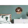 Paard - Bruin - Gras Wandcirkel aluminium klein -slaapkamer