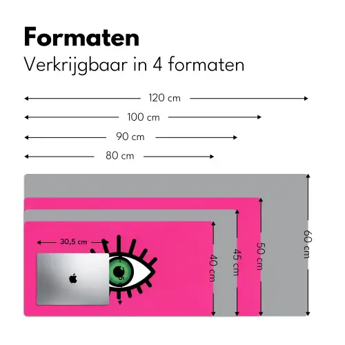 Minimalistisch - Oog - Roze Muismat XXL klein -sfeer5